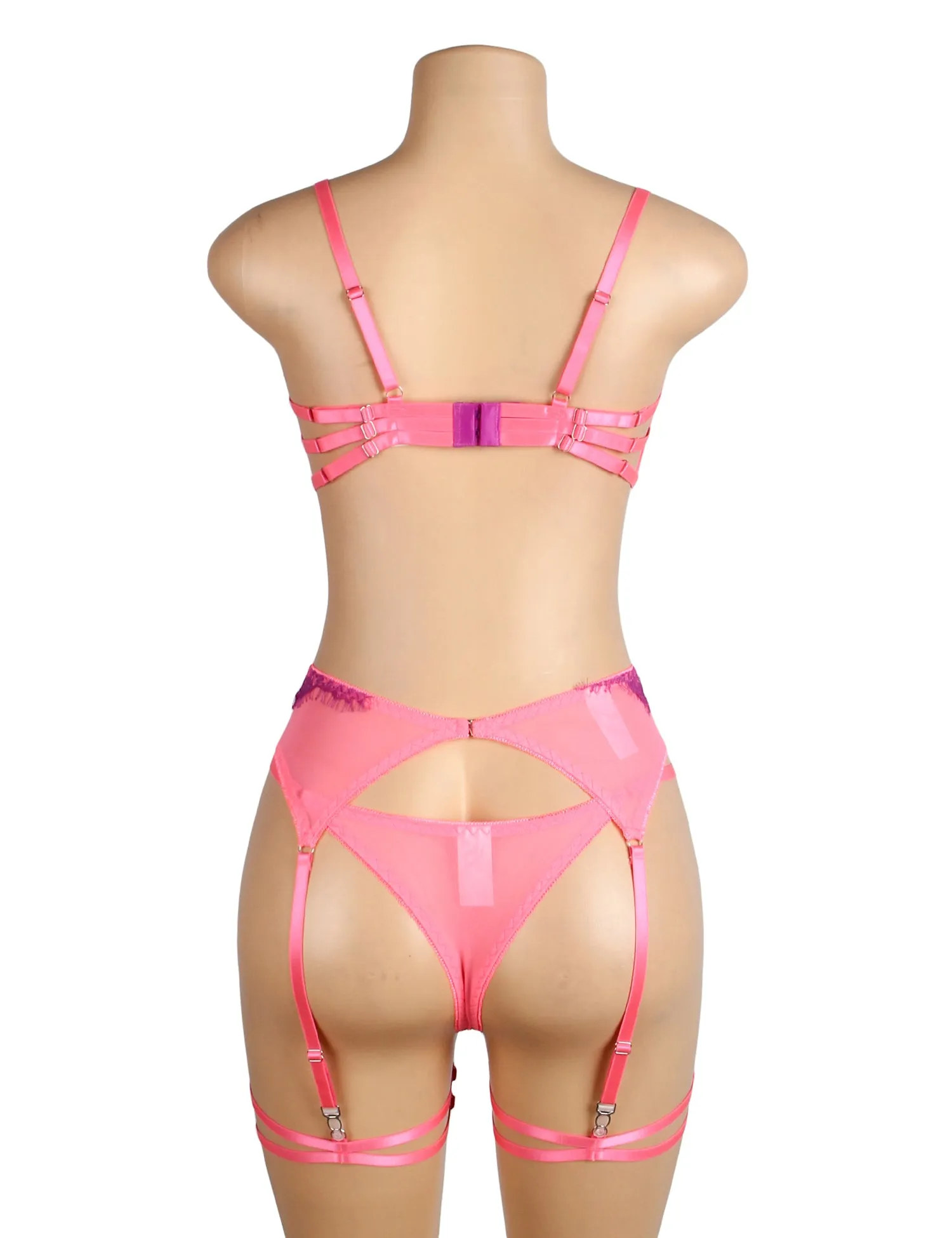 Rose Spliced Eyelash Lace Bra Egypt Set
