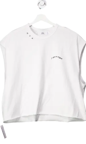 RTA White "i'm No Angel" Sleeveless T-shirt UK S/M