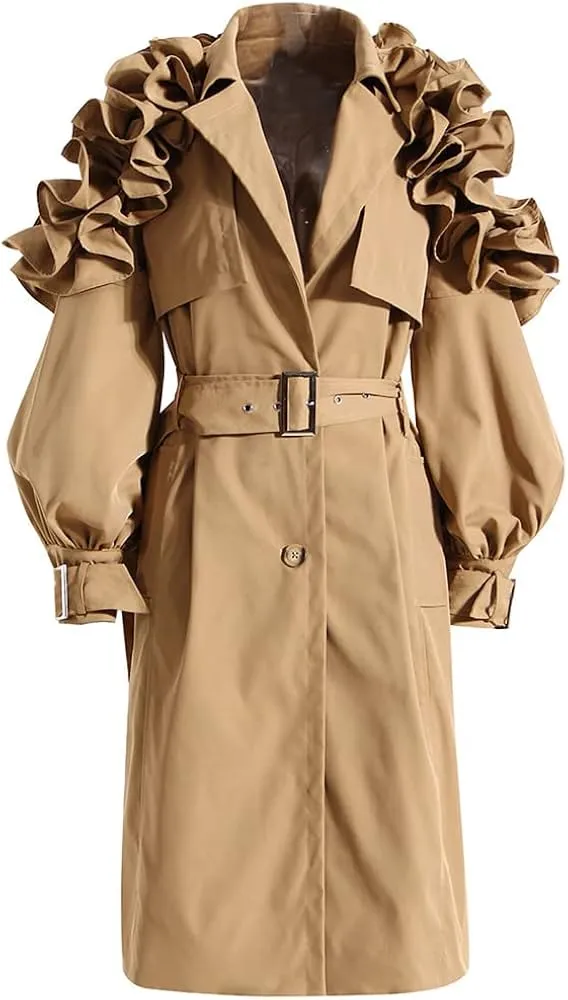 Ruffle Trench Jacket