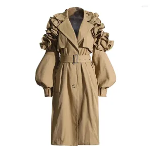 Ruffle Trench Jacket