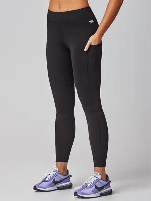 Running Bare Flex Zone Ab-Waist Leggings 28" - Black