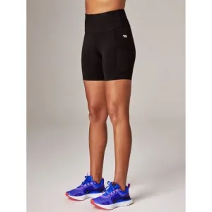 Running Bare Womens Peach 6inch Bike Tight Black