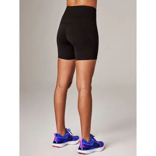 Running Bare Womens Peach 6inch Bike Tight Black