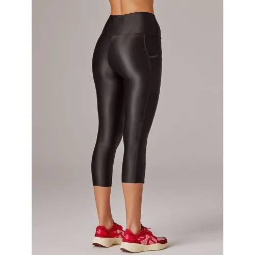 Running Bare Womens Power Moves 3/4 Tight Black
