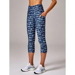Running Bare Womens Power Moves 3/4 Tight Tal Indigo