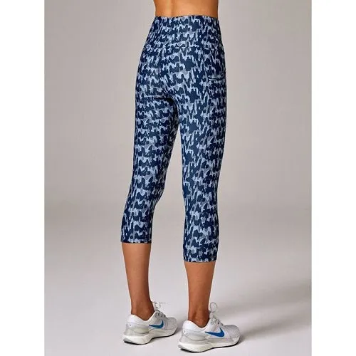 Running Bare Womens Power Moves 3/4 Tight Tal Indigo