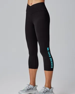 Running Bare Womens WOTS Karma 3/4 Tight Black/Bubblewash