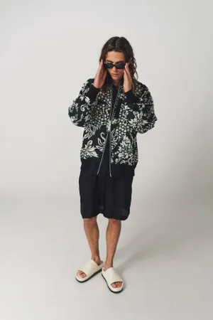 SACAI | FLORAL PRINT EMBROIDERED BLOUSON