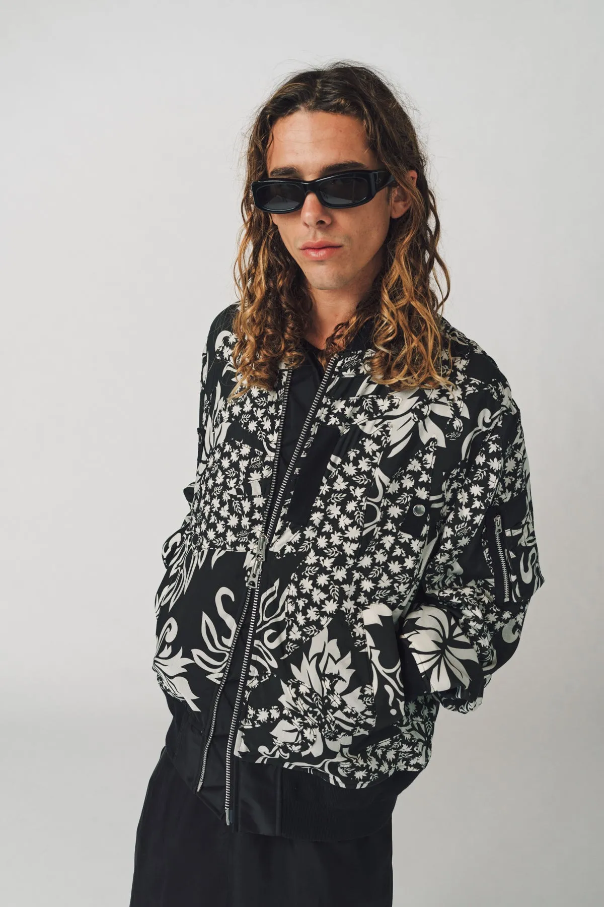 SACAI | FLORAL PRINT EMBROIDERED BLOUSON