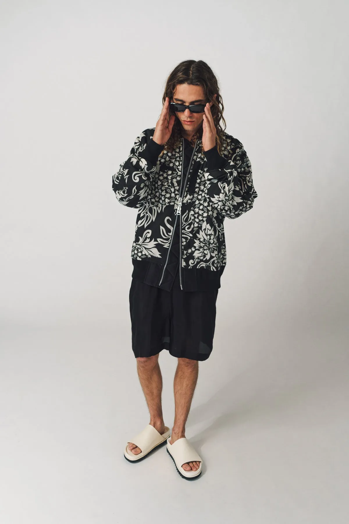 SACAI | FLORAL PRINT EMBROIDERED BLOUSON