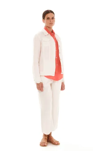 SALE Flap Pocket Linen Jacket with Lace SALE