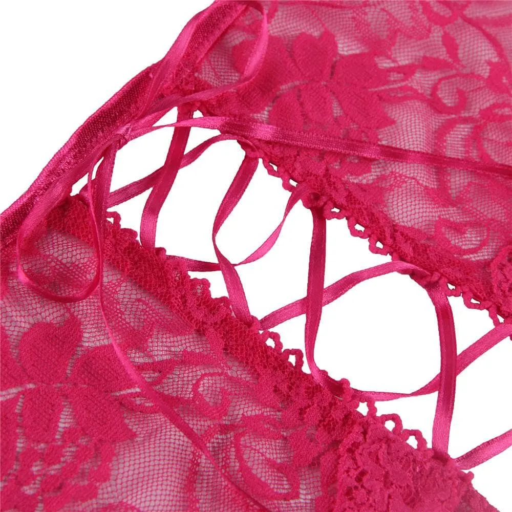 Scandals Lace Cut Out Crotchless Panties- Boyshort