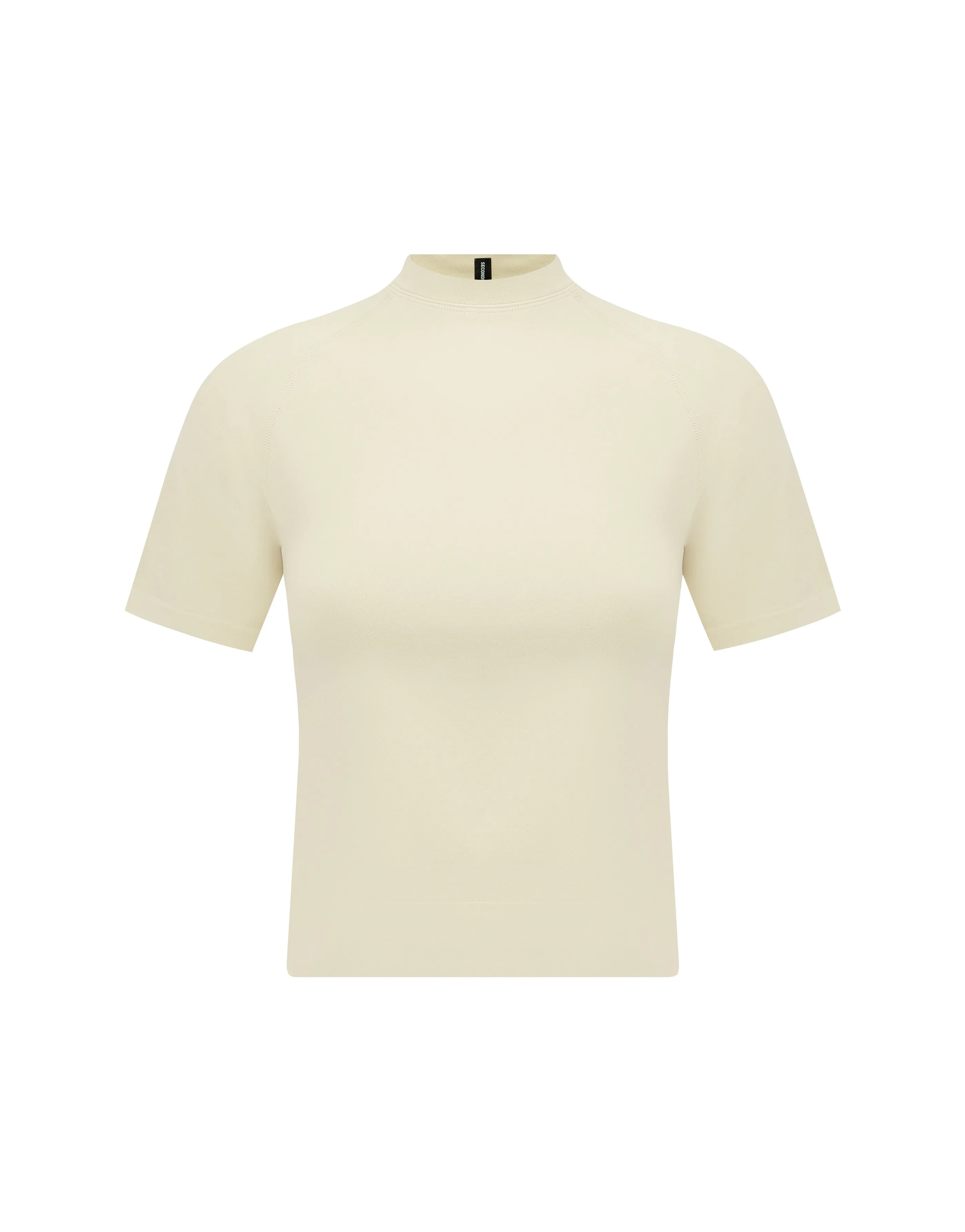 Seamless High Neck Tee - Butter