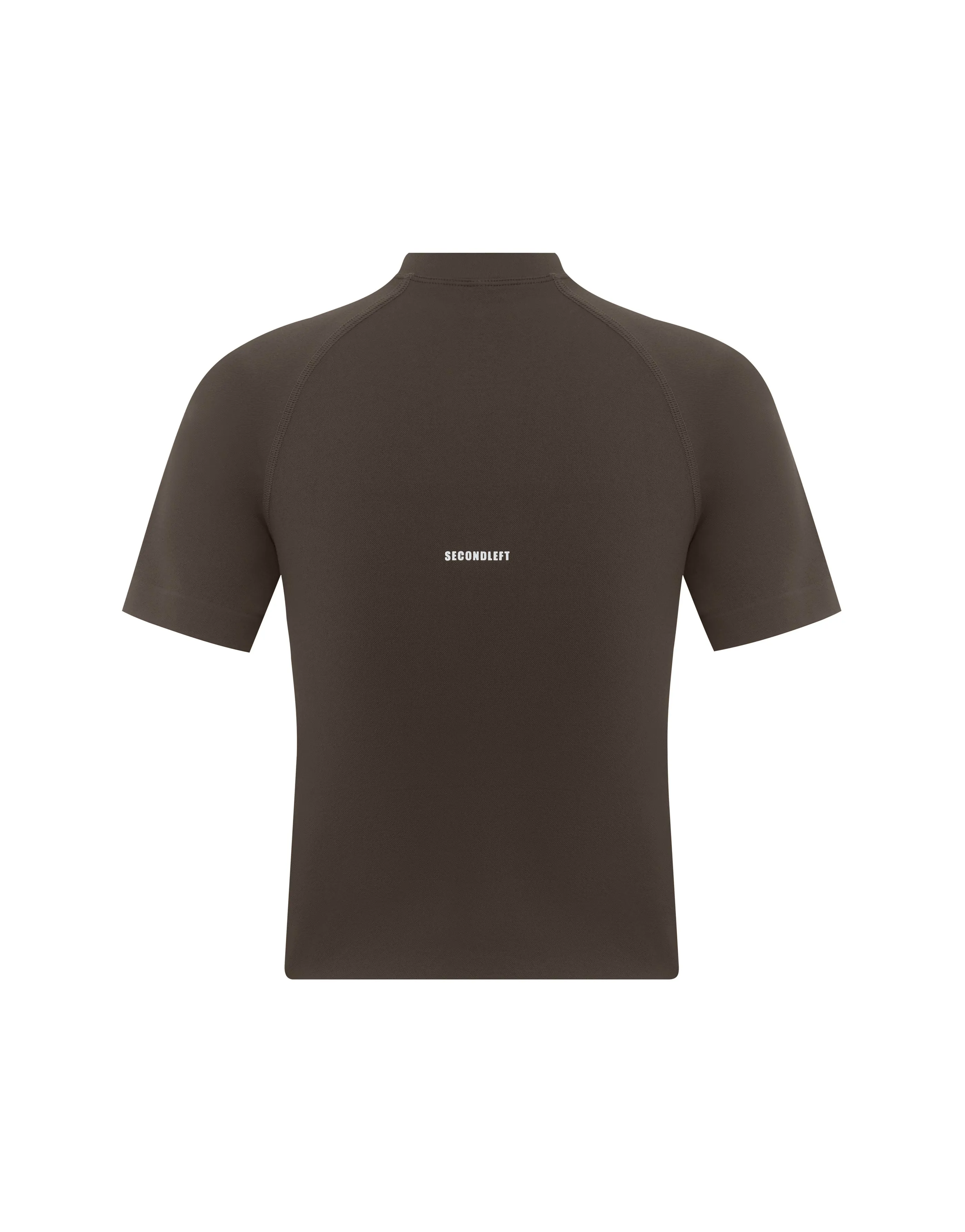 Seamless High Neck Tee - Espresso