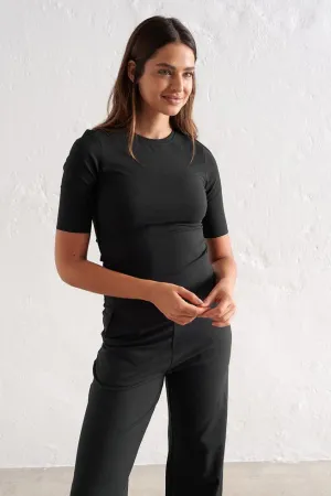Sense Half Sleeve Top | Black