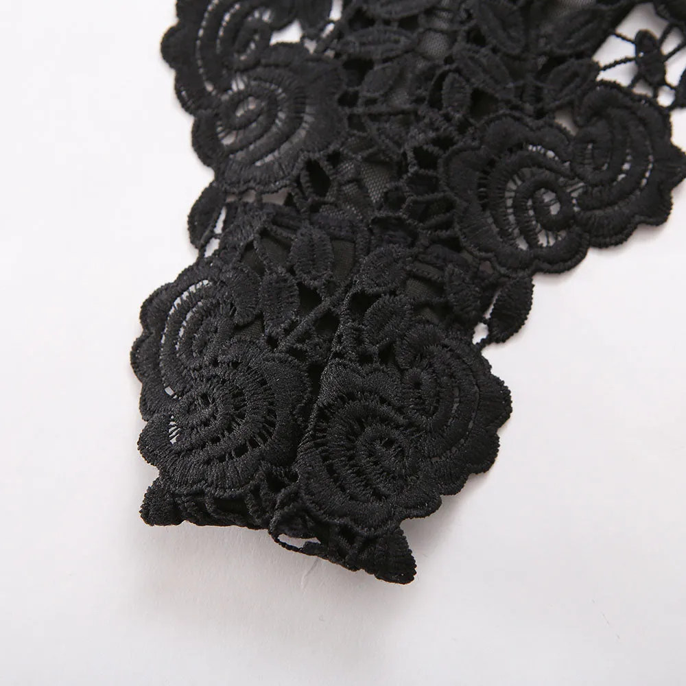 Sensual Black Floral lace Lingerie With Chain