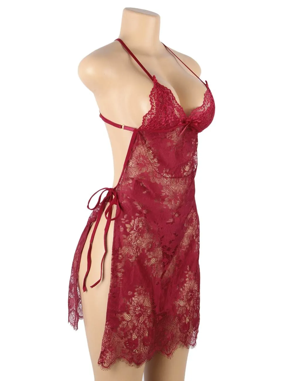 Sexy Egypt Lace Thin Halter Cross Transparent Sling Nightdress