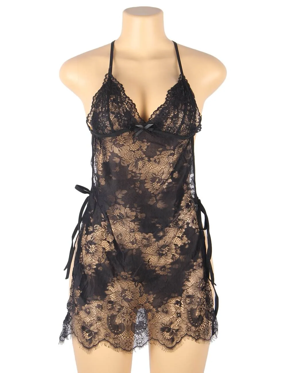 Sexy Egypt Lace Thin Halter Cross Transparent Sling Nightdress