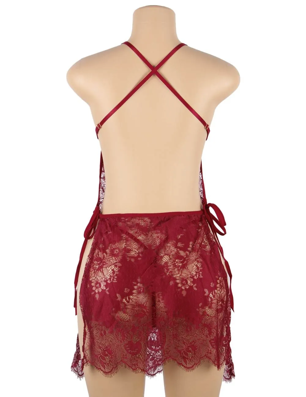 Sexy Egypt Lace Thin Halter Cross Transparent Sling Nightdress