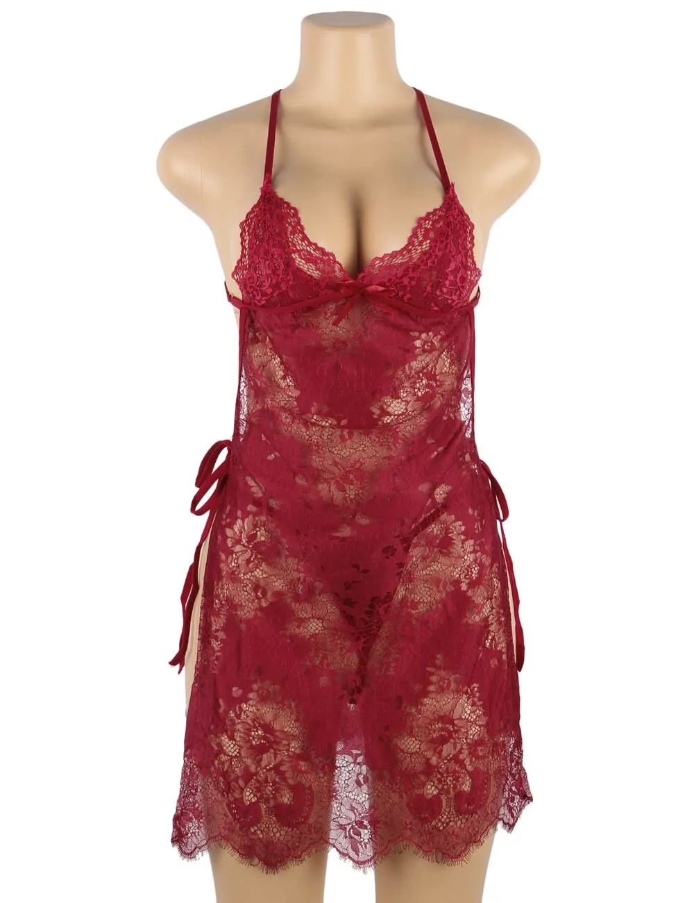 Sexy Egypt Lace Thin Halter Cross Transparent Sling Nightdress