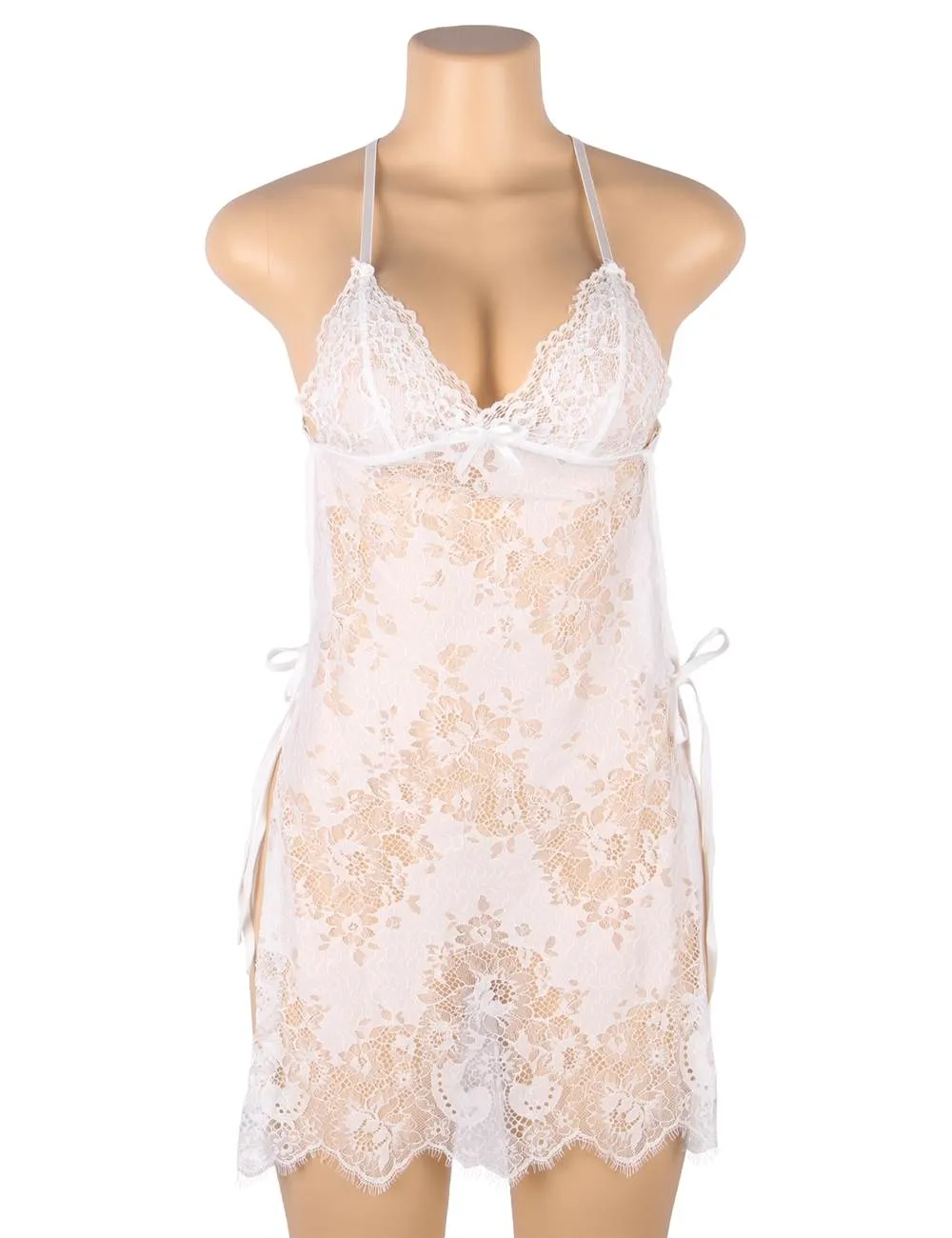 Sexy Egypt Lace Thin Halter Cross Transparent Sling Nightdress