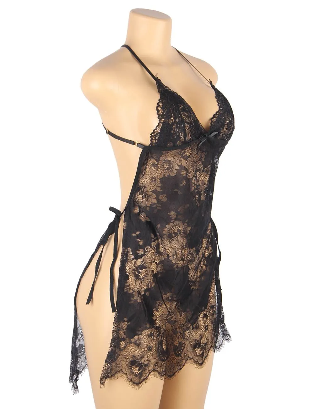 Sexy Egypt Lace Thin Halter Cross Transparent Sling Nightdress