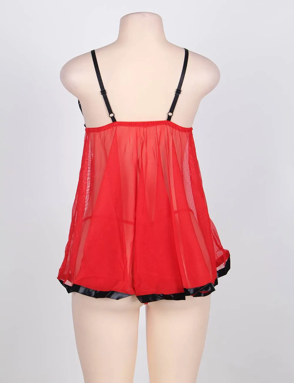 Sexy Sheer Lace Open Back Babydoll Dress