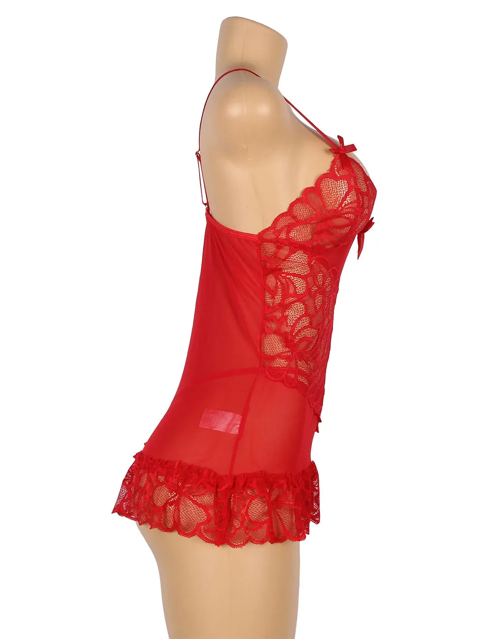 Sheer Lace Floral Patterns Adjustable Straps Babydoll Egypt