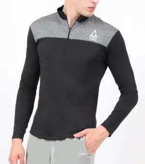 Silver Black Half Zipper
