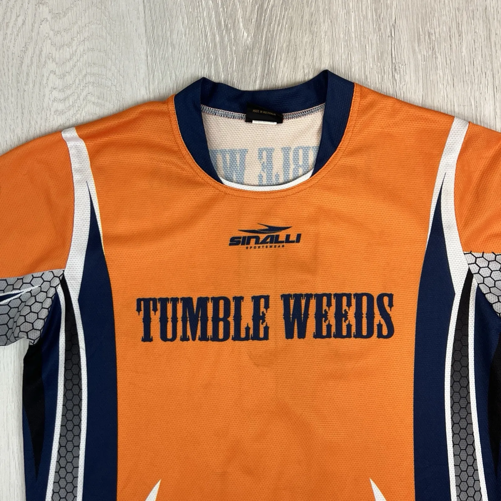 Sinalli Mens Orange Tumble Weeds Activewear T-Shirt Size Small