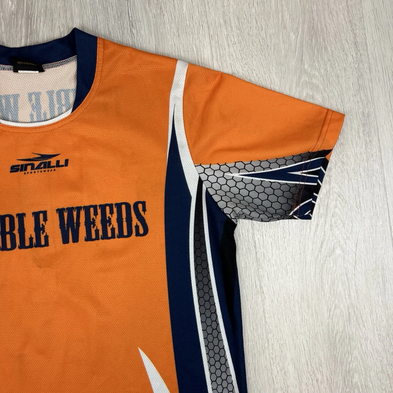 Sinalli Mens Orange Tumble Weeds Activewear T-Shirt Size Small