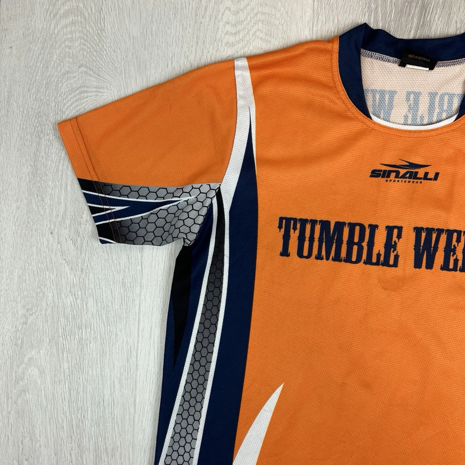 Sinalli Mens Orange Tumble Weeds Activewear T-Shirt Size Small