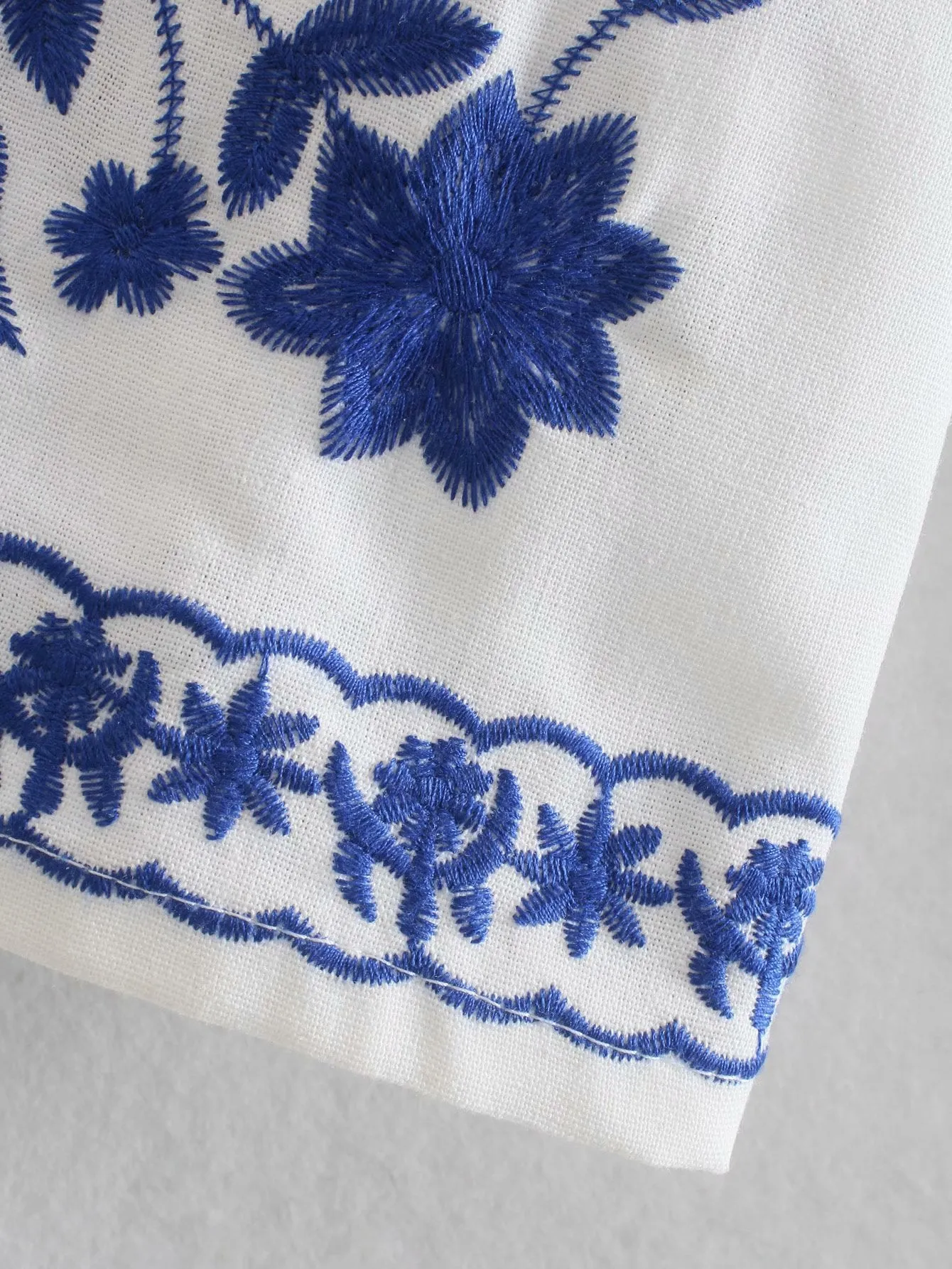 Single-breasted Floral Embroidery Shirts Cardigans