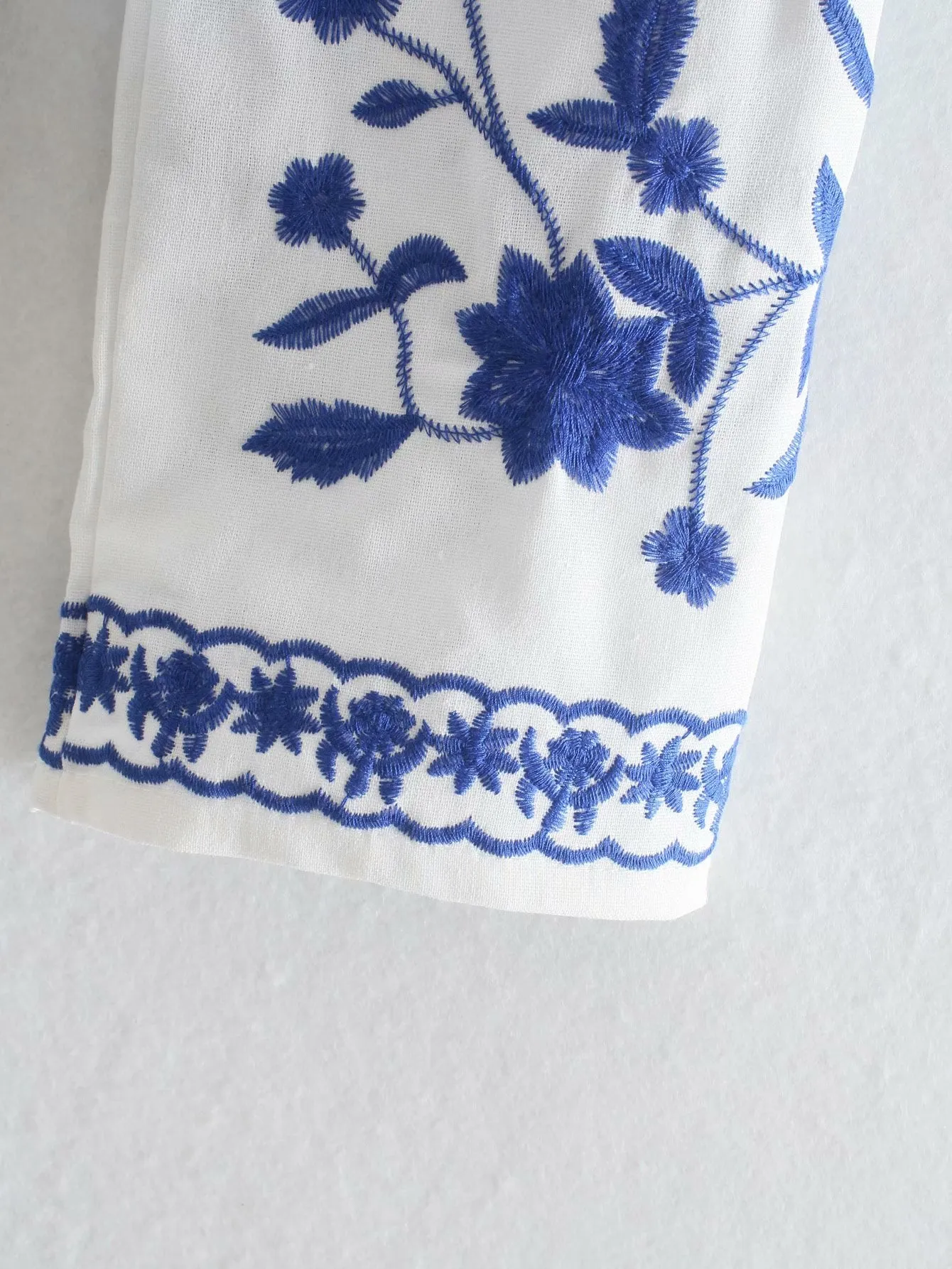 Single-breasted Floral Embroidery Shirts Cardigans