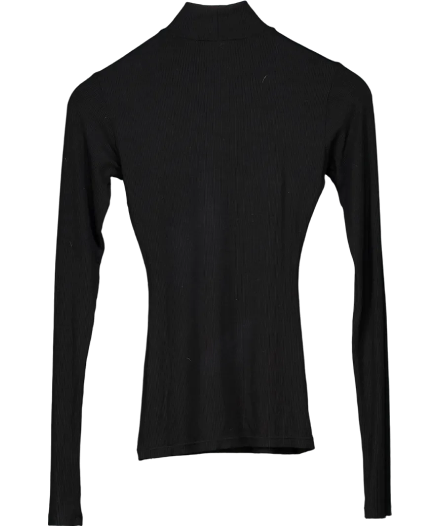 SKIMS Black Ribbed Long Sleeve Shirt UK XS