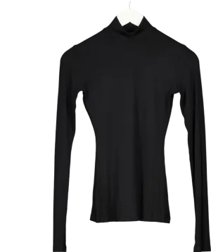 SKIMS Black Ribbed Long Sleeve Shirt UK XS