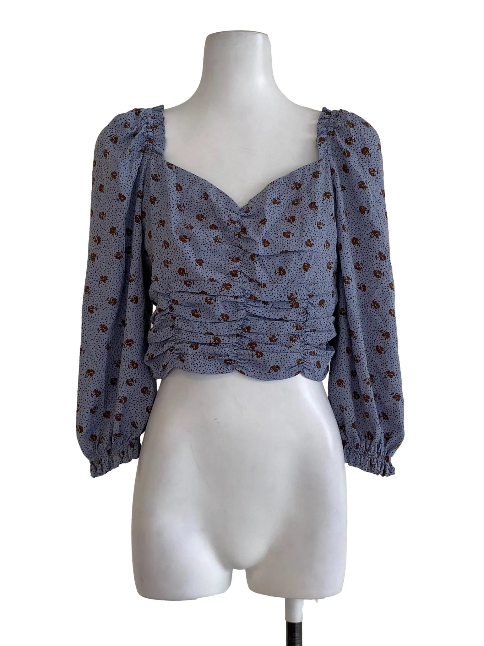 Sky Floral Cropped Top