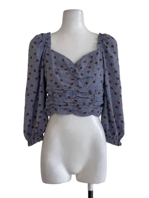 Sky Floral Cropped Top