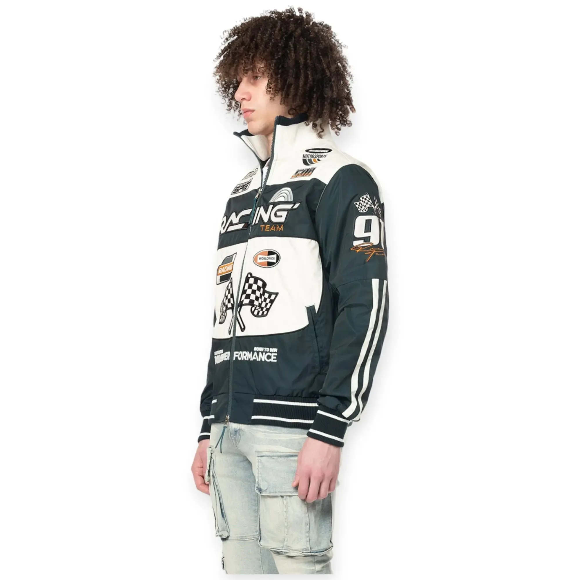 Smoke Rise Men Racing Windbreak Jacket (Sarab)