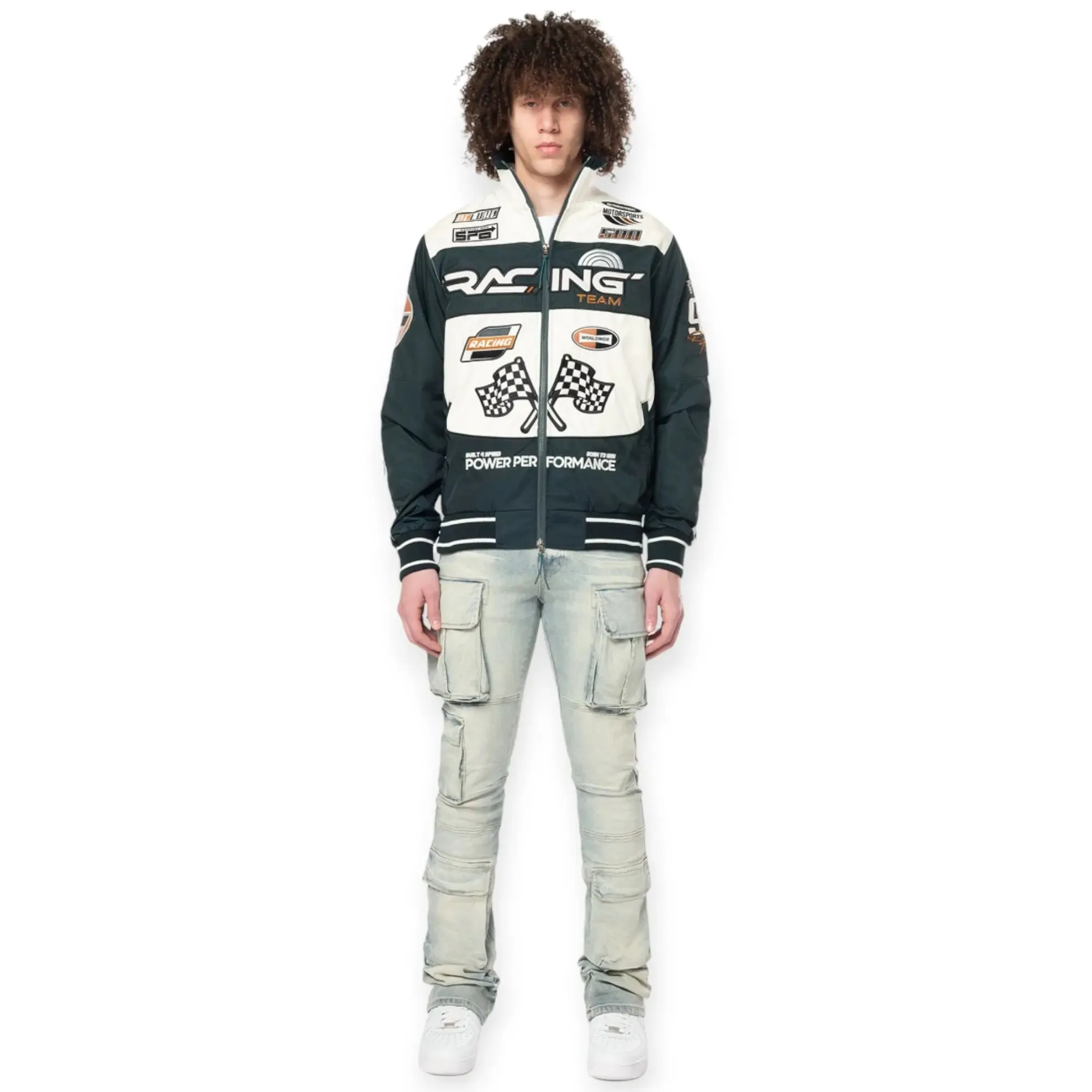Smoke Rise Men Racing Windbreak Jacket (Sarab)