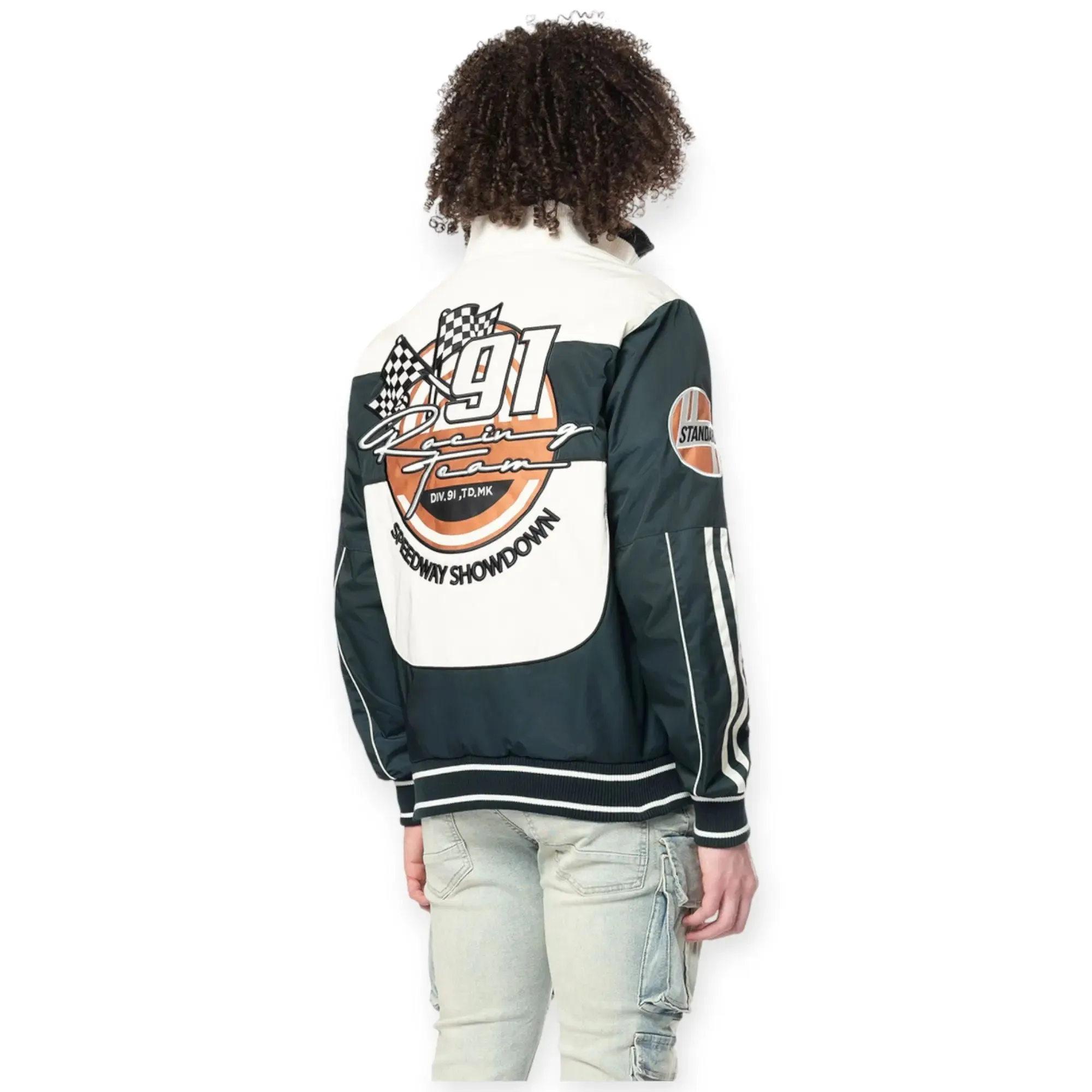 Smoke Rise Men Racing Windbreak Jacket (Sarab)