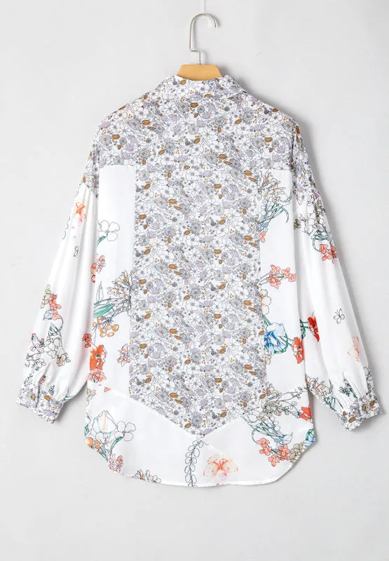 Sophia Floral Collared Neck Long Sleeve Shirt
