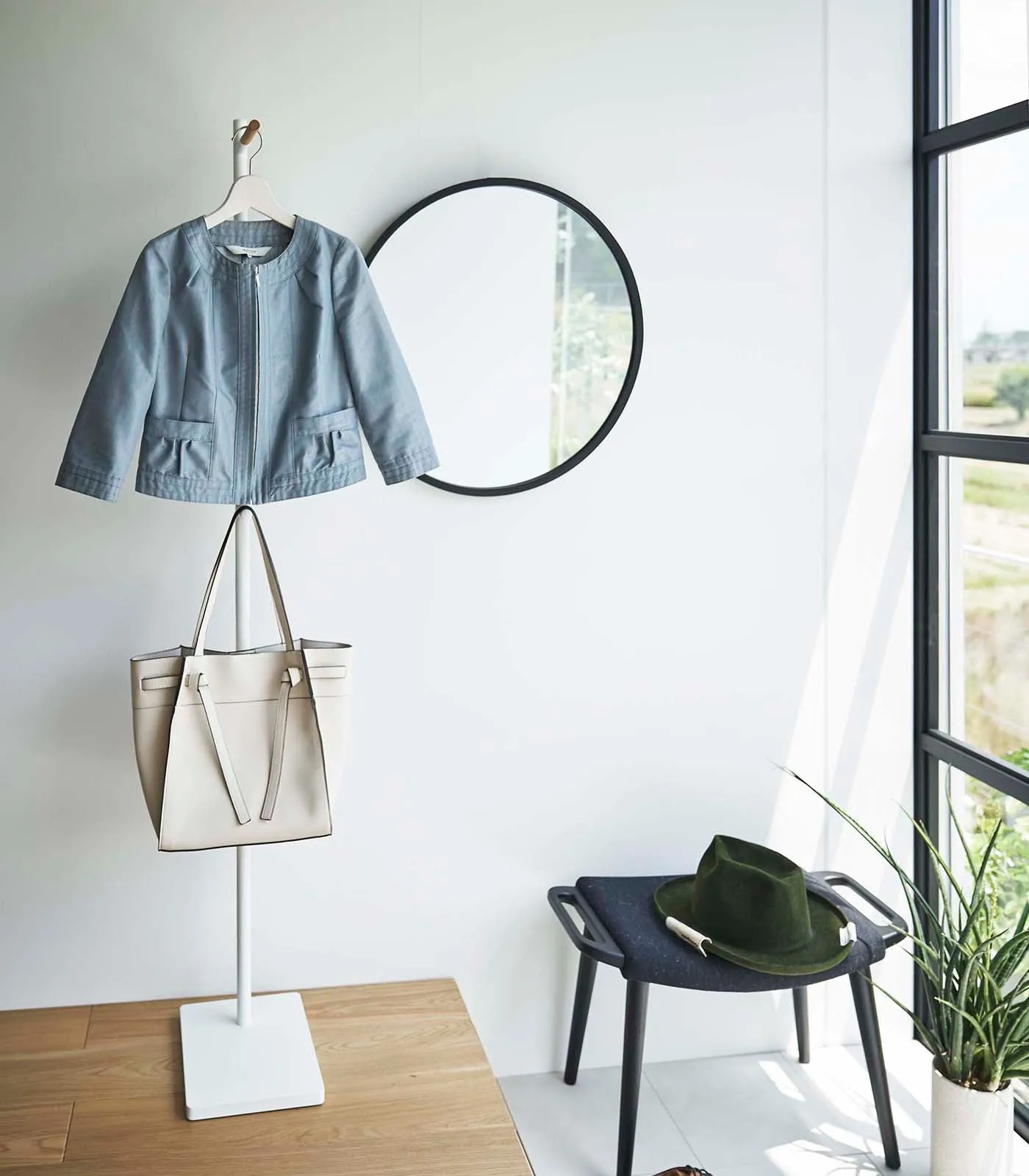 Steel   Wood Single Side Coat Rack · Yamazaki Home