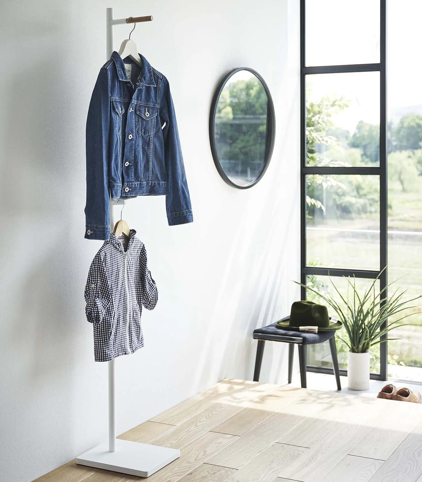 Steel   Wood Single Side Coat Rack · Yamazaki Home