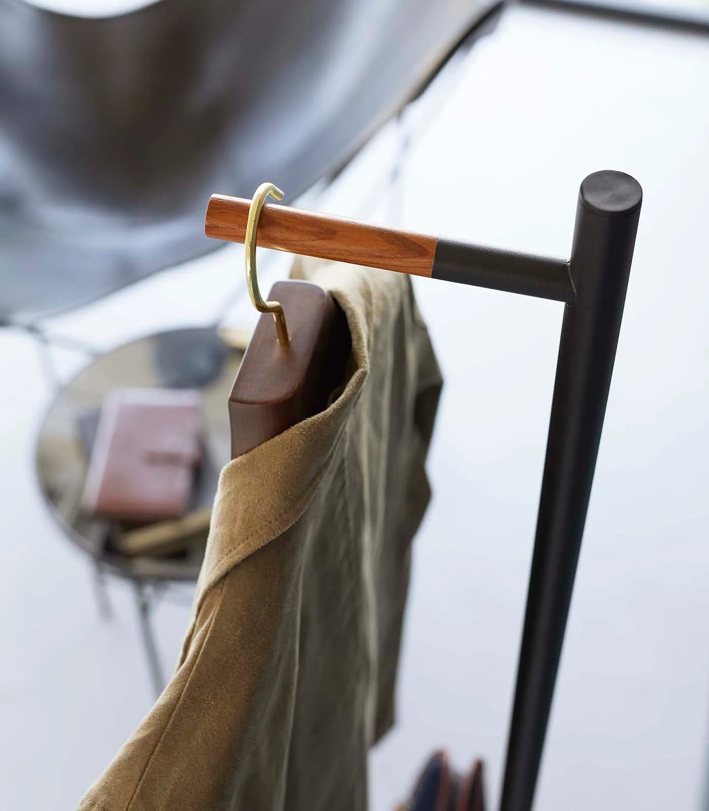 Steel   Wood Single Side Coat Rack · Yamazaki Home