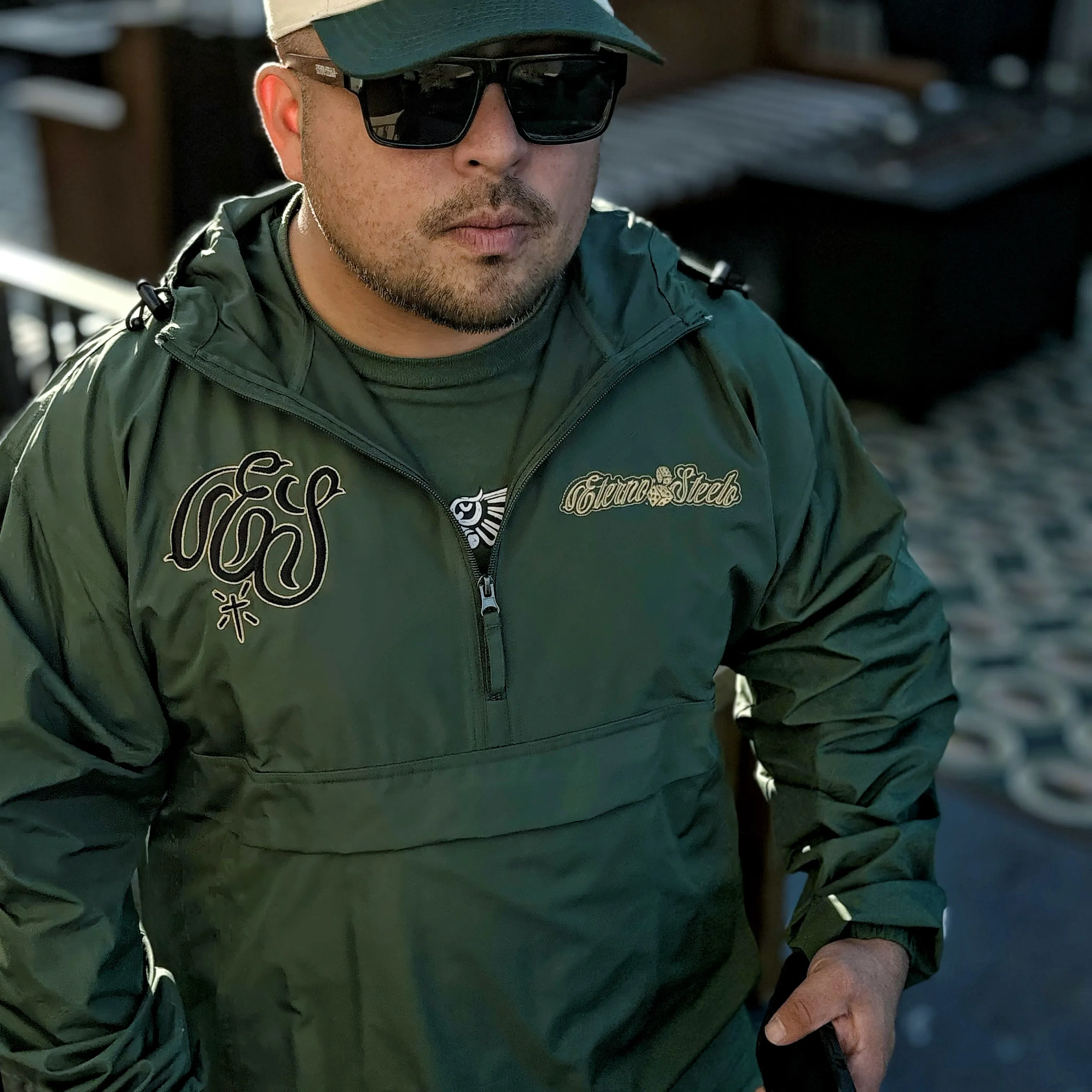 Steelo Hooded windbreaker (Dark Green)