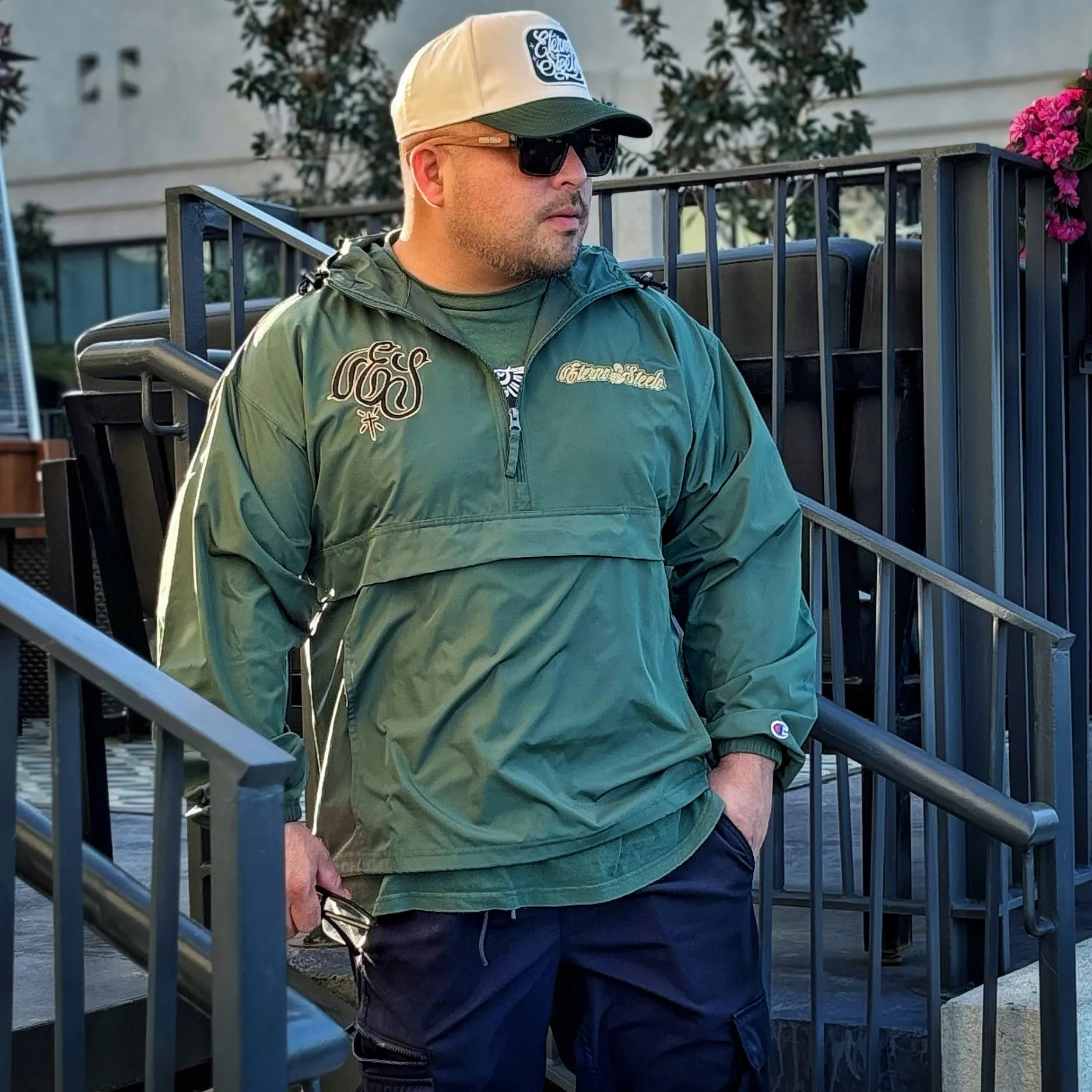 Steelo Hooded windbreaker (Dark Green)