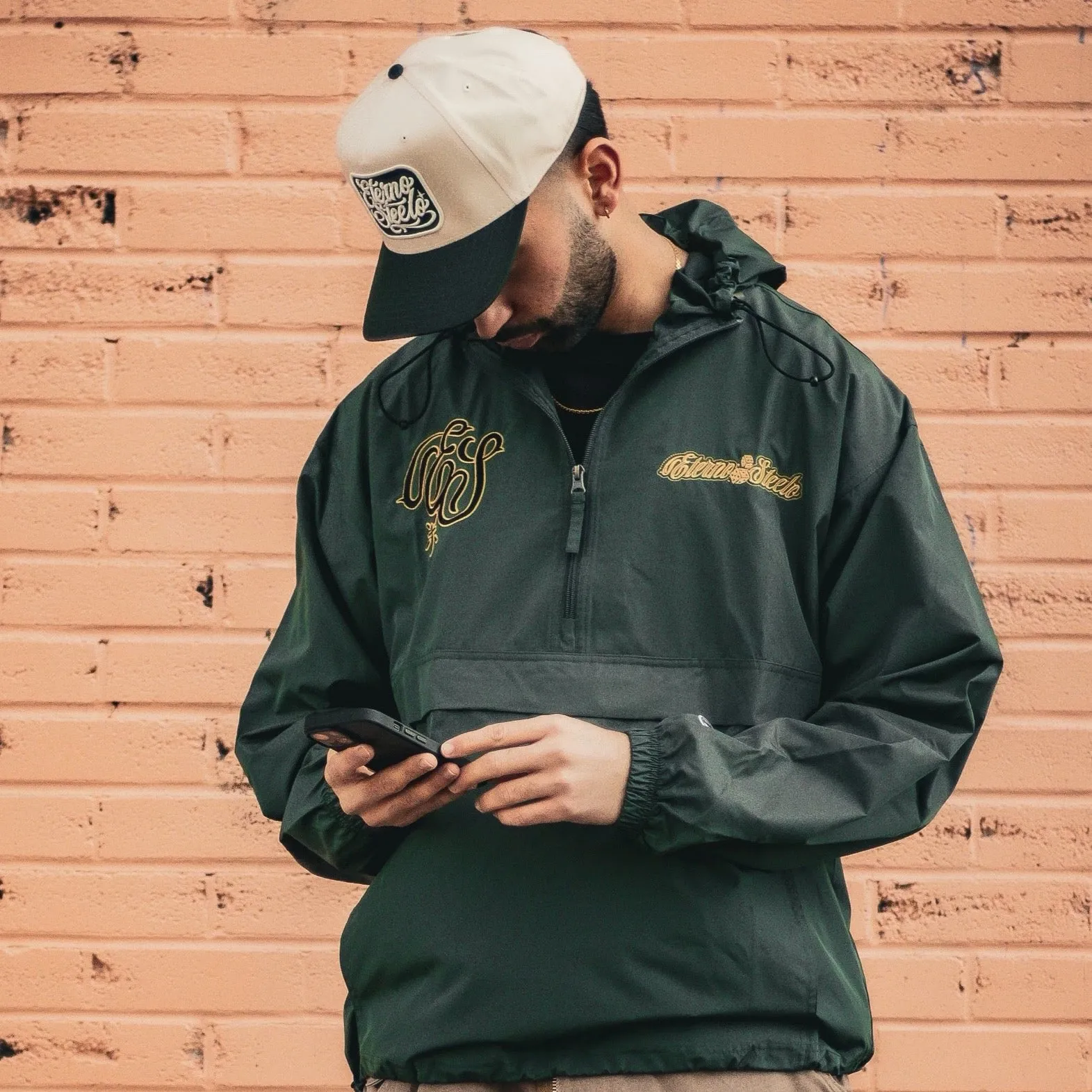 Steelo Hooded windbreaker (Dark Green)