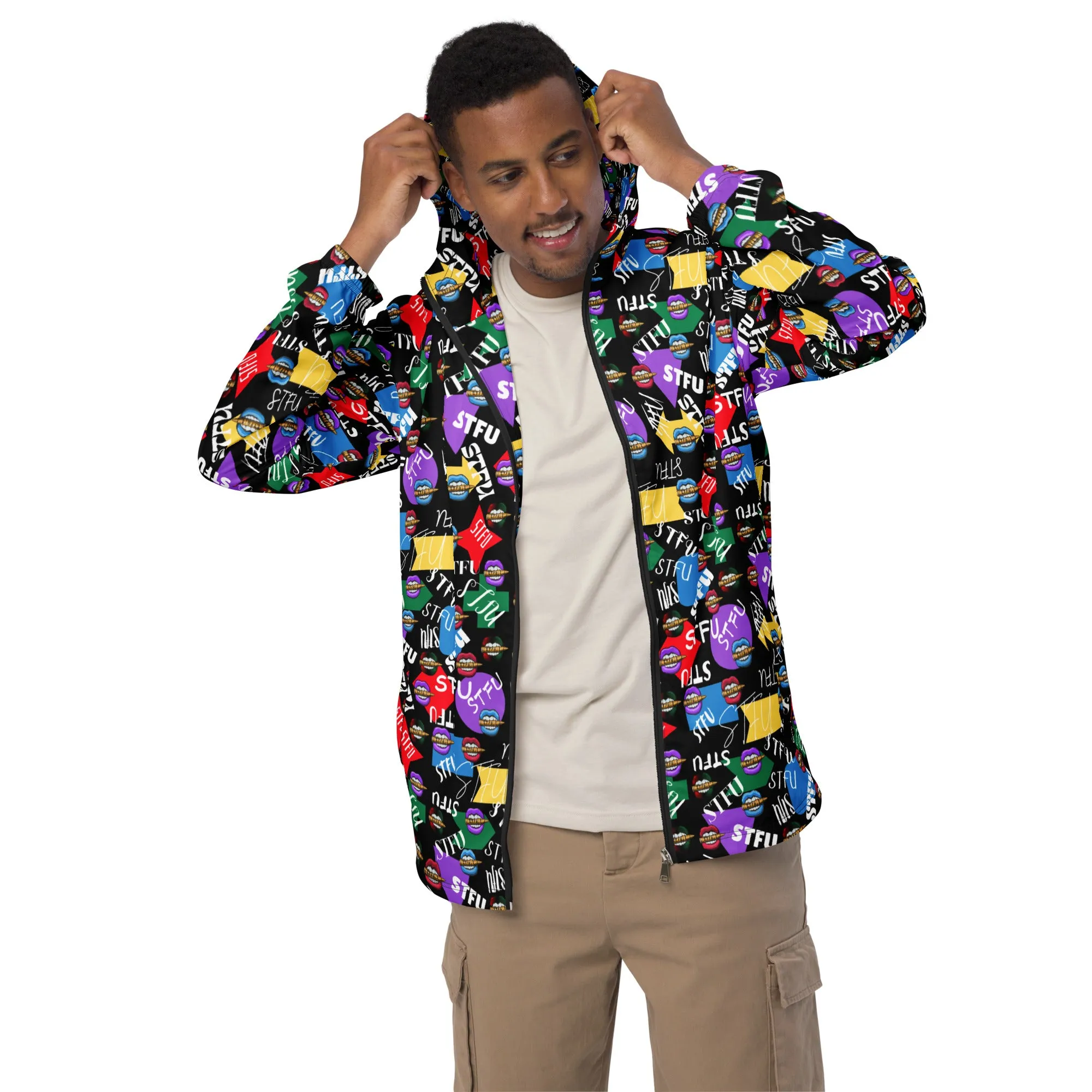STFU Logos and Colors Men’s Windbreaker - Black