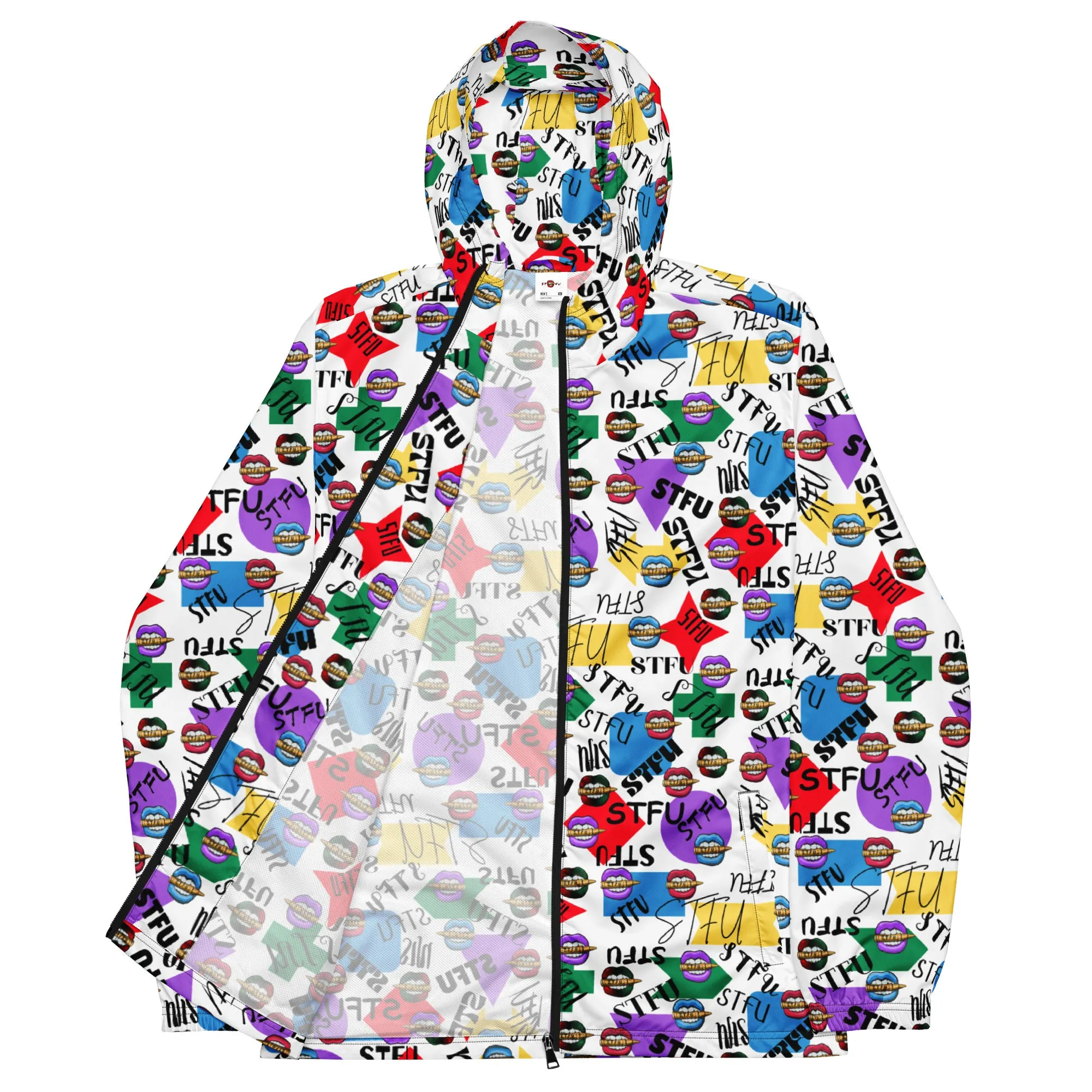 STFU Logos and Colors Men’s Windbreaker - White